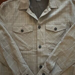 ZARA Men’s Gray Plaid Button Down Shirt Size M Casual Long Sleeve